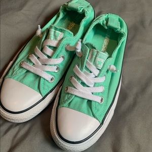 Bright aqua all star converse